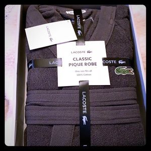 Lacoste long gray cotton men’s bathrobe